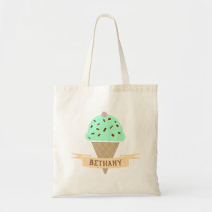 Tote Bag Cône de crème glacée à la menthe Choc