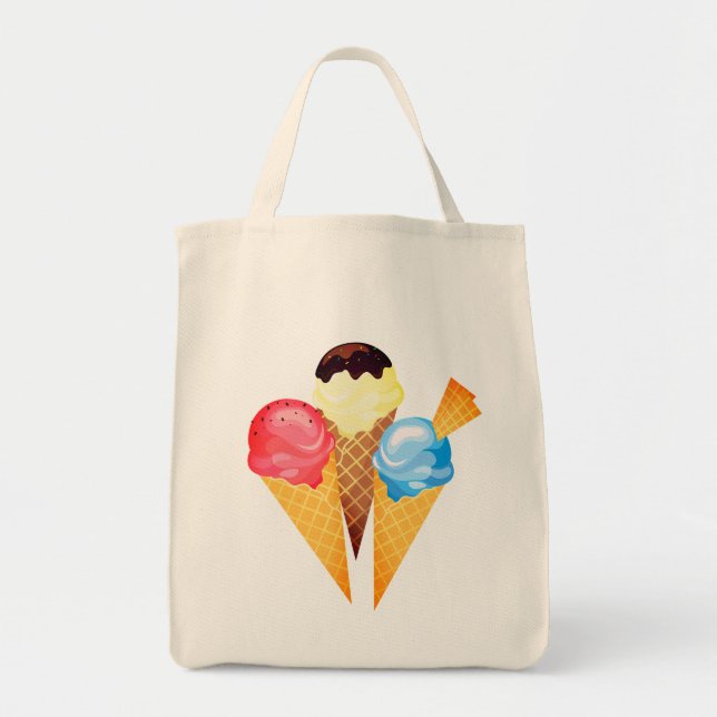 Tote Bag Cone de crème glacée - Épicerie Fourre-tout (Devant)