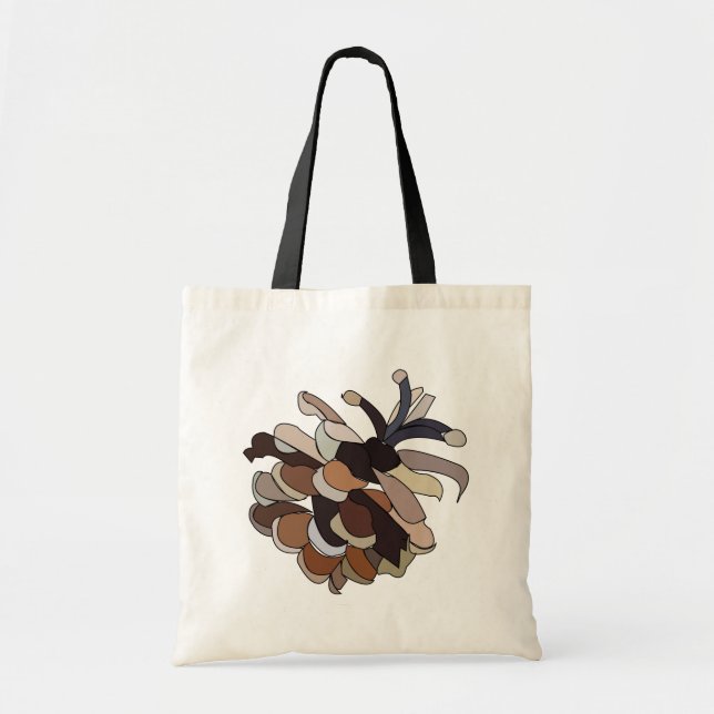 Tote Bag Cône de Pin Mignon Nature (Devant)