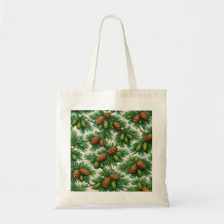 Tote Bag Cônes de cèdre et branches de conifère Botanique