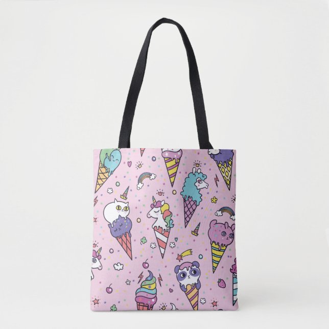 Tote Bag Cônes de crème glacée mignonne (Devant)
