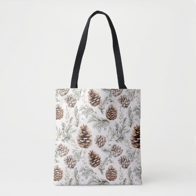 Tote Bag Cones de pin de Noël (Devant)