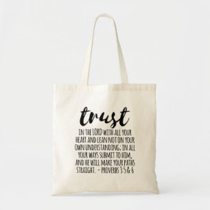 Tote Bag Confiance dans les proverbes du Seigneur 3:5-6