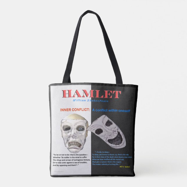 Tote Bag Conflit intérieur de Hamlet (Dos)