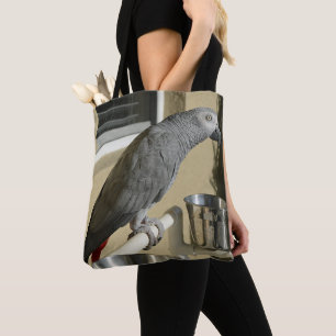 Tote Bag Congo : Le perroquet gris africain sur pied