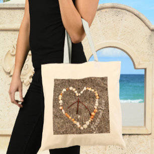 Tote Bag Connexion Paix au coeur des coquillages sur la pla