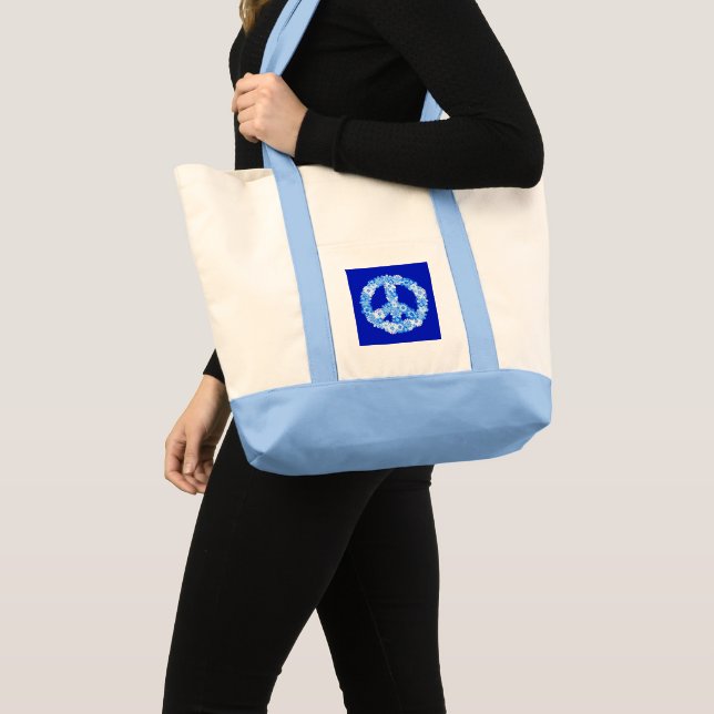 Tote Bag Connexion Paix en bleu (Devant (produit))