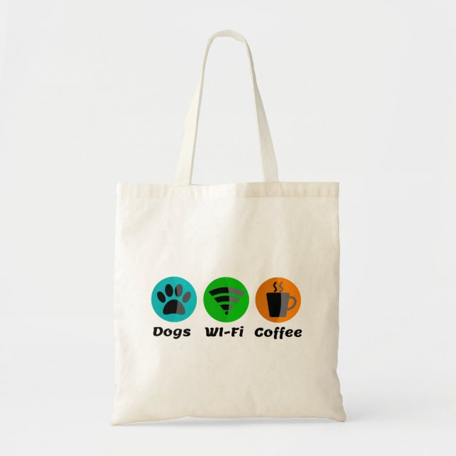 Tote Bag Connexion Wi-Fi Pour Chiens Et Café (Devant)