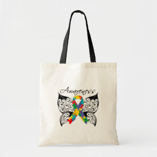 Tote Bag Conscience de papillon de tatouage - autisme