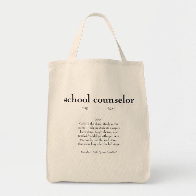 Tote Bag Conseiller scolaire Définition Don d'appréciation (Devant)