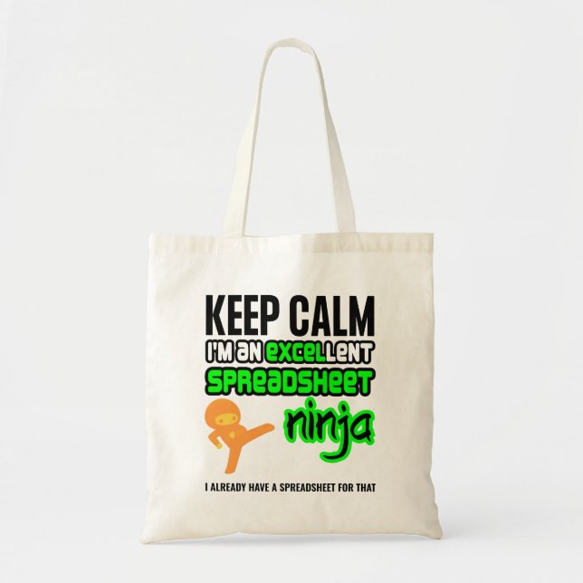 Tote Bag Conserver le calme EXCELlent SPREADSHEET NINJA (Devant)
