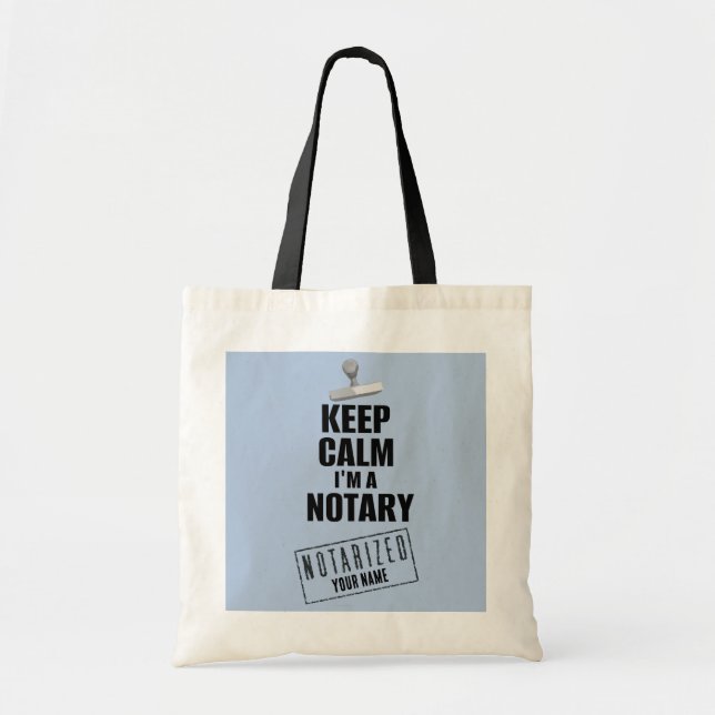 Tote Bag Conserver le calme Je suis un Notaire Customisé No (Devant)