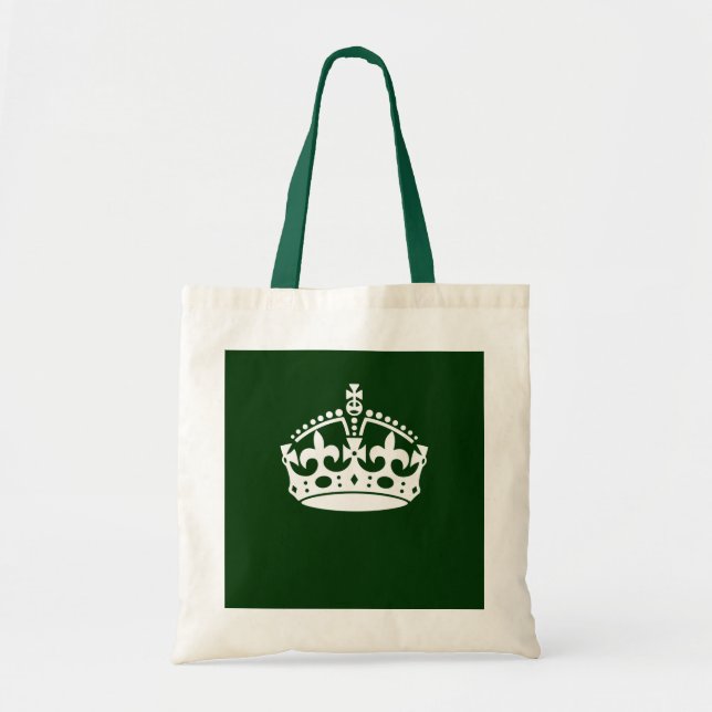 Tote Bag Conserver l'icône de la couronne calme sur le vert (Devant)
