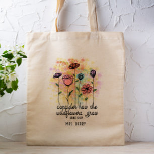Tote Bag Considérons la croissance des Fleurs sauvages