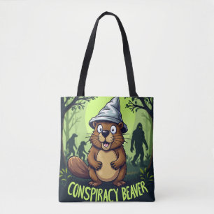 Tote Bag Conspiracy Beaver Funny Cryptid Hunter