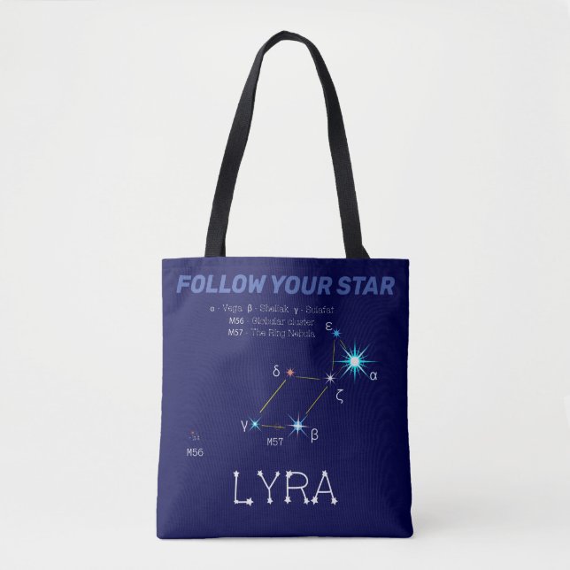 Tote Bag Constellation de l'hémisphère Nord Lyra (Devant)