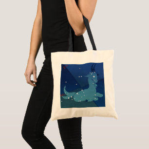 Tote Bag Constellation du Capricorne, Zodiaque Vintage, Ast