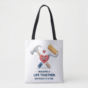 Tote Bag Construire une vie ensemble Maison de couple DIY
