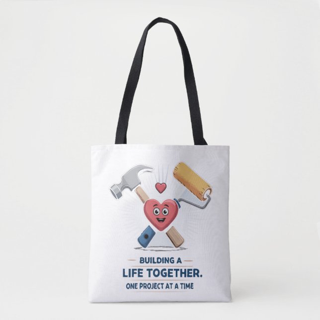 Tote Bag Construire une vie ensemble | Maison de couple DIY (Devant)