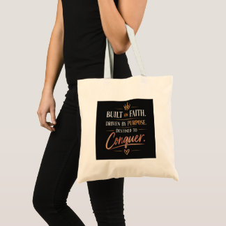 Tote Bag Construit sur la foi, motivé par la mission et l'i