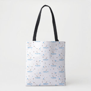 Tote Bag Conte de fée du lac Swan enchanté Swan couronné