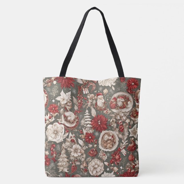 Tote Bag conte de fées fantaisie décorations de Noël, fleur (Dos)