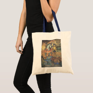 Tote Bag Conte de fées vintage, un brave chevalier et drago
