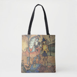 Tote Bag Conte de fées vintage, un brave chevalier et drago