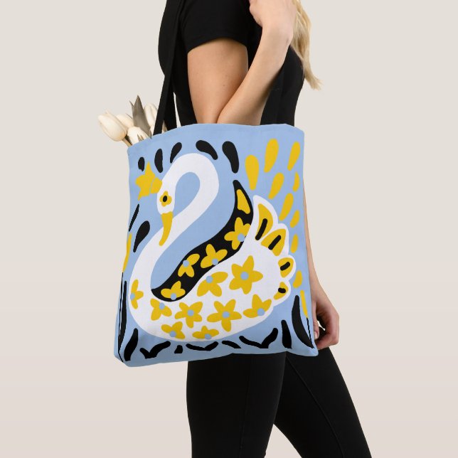 Tote Bag Conte fée de style russe Swan royal couronné (De près)