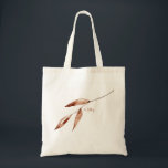 Tote Bag Contemporain Terracotta Nom Personnalisé Foliage S<br><div class="desc">Aquarelle tige feuillage en terre cuite. Nom personnalisé. Moderne et contemporain. Police moderne.</div>