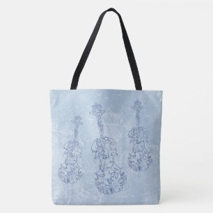 Tote Bag Contexte bleu de cuir de Faux de dessins au trait