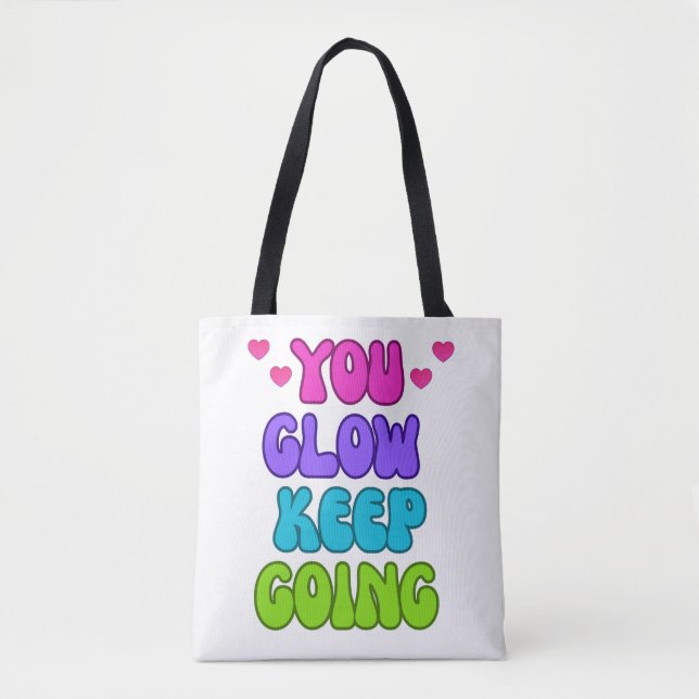 Tote Bag Continuez à vous éveiller - Conception brillante e (Devant)