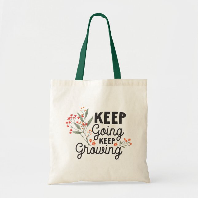 Tote Bag Continuez Continuez à Grandir Citation Positive (Devant)