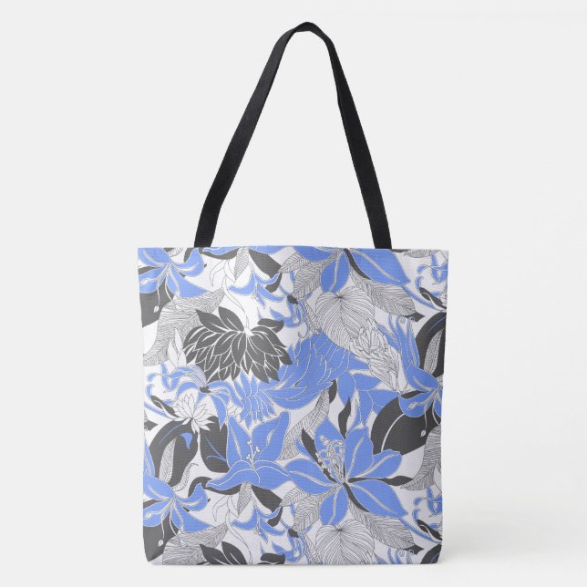 Tote Bag Contour Hawaii Tropical Lily et Protea Beach Bag (Devant)