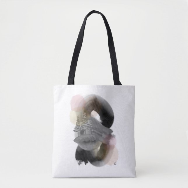 Tote Bag Contraste minimaliste Art Abstrait réutilisable Fo (Devant)