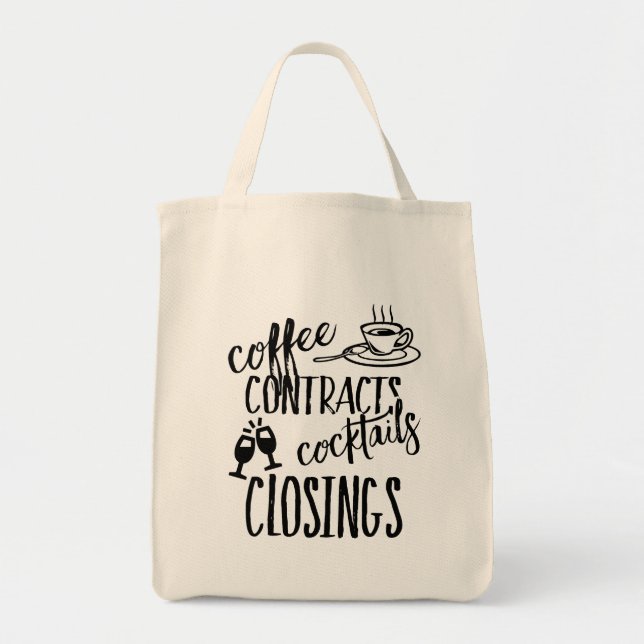 Tote Bag Contrats de café Cocktails Réalisateur de fermetur (Devant)
