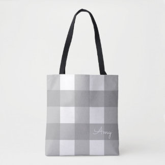 Tote Bag Contrôle gris et blanc personnalisé Fourre-tout de