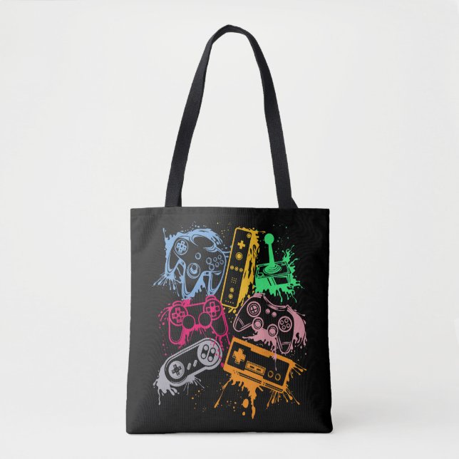 Tote Bag Contrôleurs de console de jeu vidéo Retro 80's 90' (Devant)