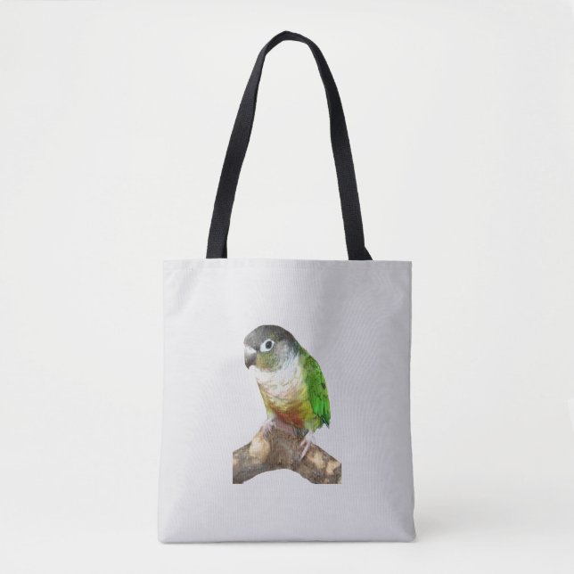 Tote Bag Conure verte à la joue (Devant)