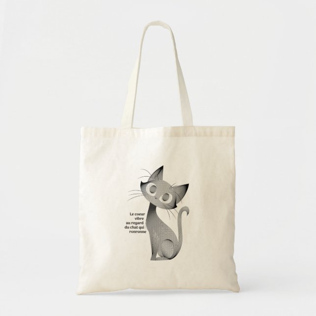 Tote Bag Conversation assis au regard langoureux (Devant)