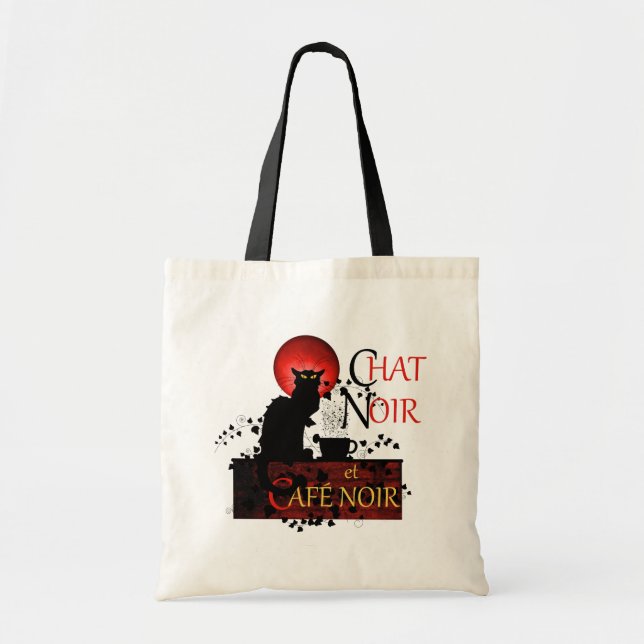 Tote Bag Conversation Noir et Café Noir (Devant)