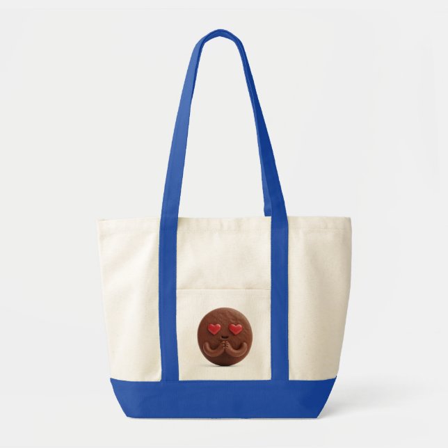 Tote Bag Cookie au chocolat en amour, yeux du coeur (Devant)