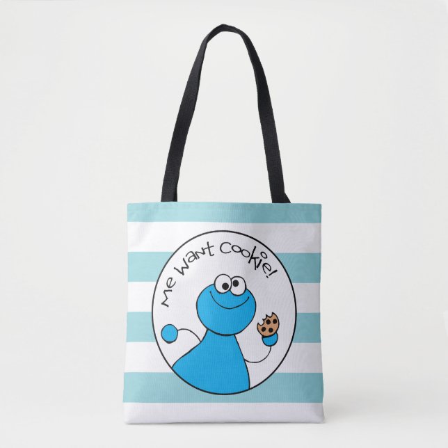 Tote Bag Cookie Monster Doodley Graphisme (Devant)