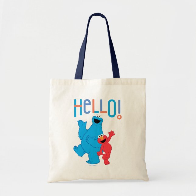 Tote Bag Cookie Monster et Elmo Bonjour ! (Devant)
