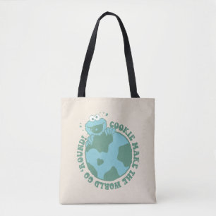 Tote Bag Cookie Monster   Les cookies font tourner le monde