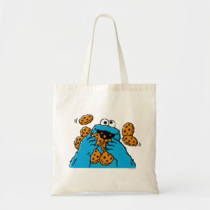Tote Bag Cookie Monster mangeant tous les cookies