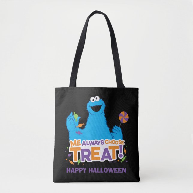 Tote Bag Cookie Monster - Me Toujours Choisir La Menace (Devant)