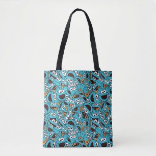 Tote Bag Cookie Monster   Nom Nom Nom Nom Motif