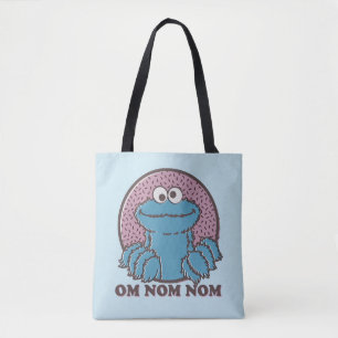 Tote Bag Cookie Monster   Om Nom Nom Nom