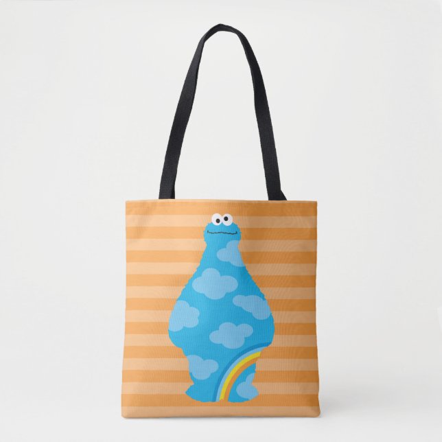 Tote Bag Cookie Monster Rainbows (Devant)